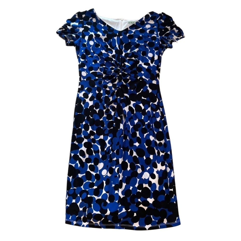Cleo Blue and White Short Sleeve Dress Size 8